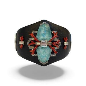 Alexis Bittar Coral Deco Hinged Bracelet